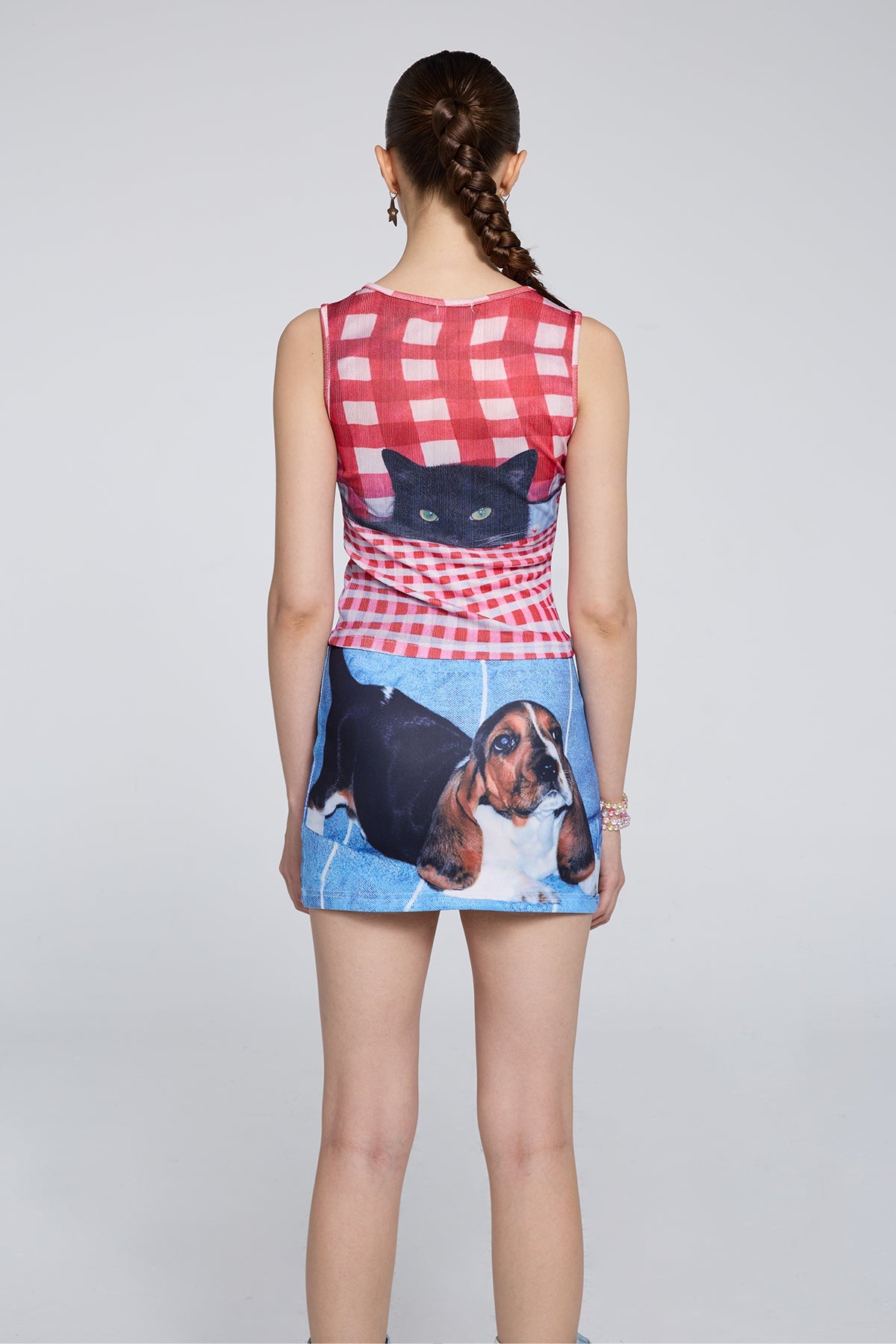 Light Collapse Print Skirt