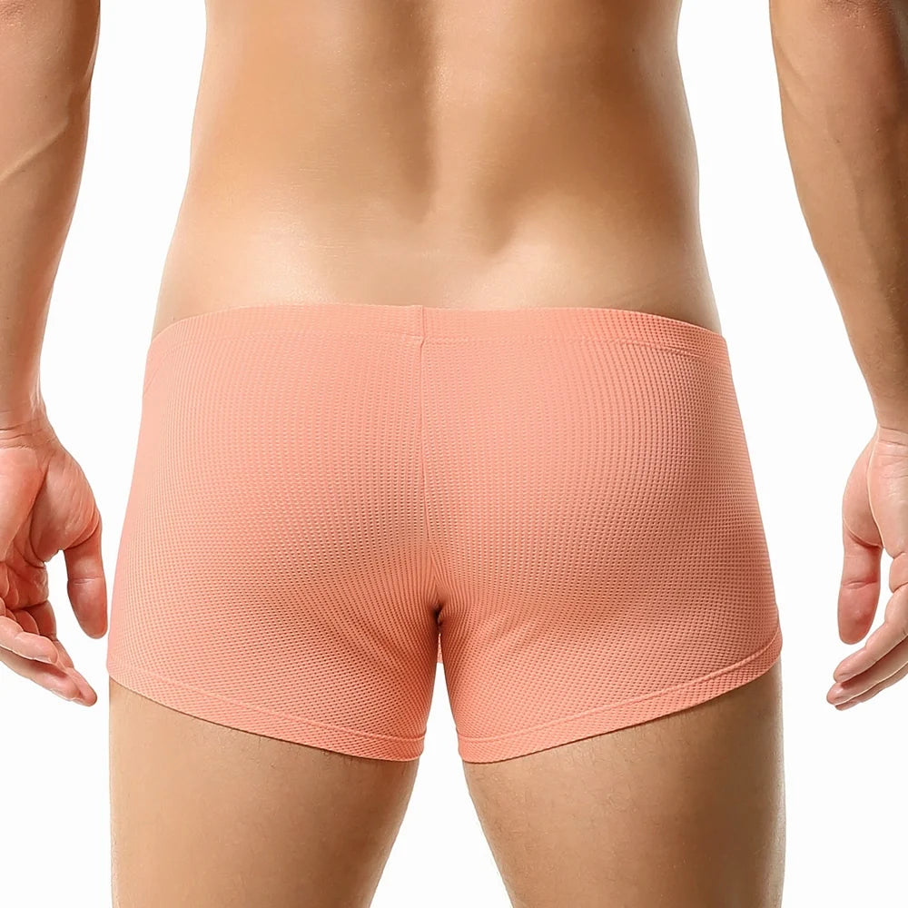 Men’s Breathable Solid Color Boxer Briefs