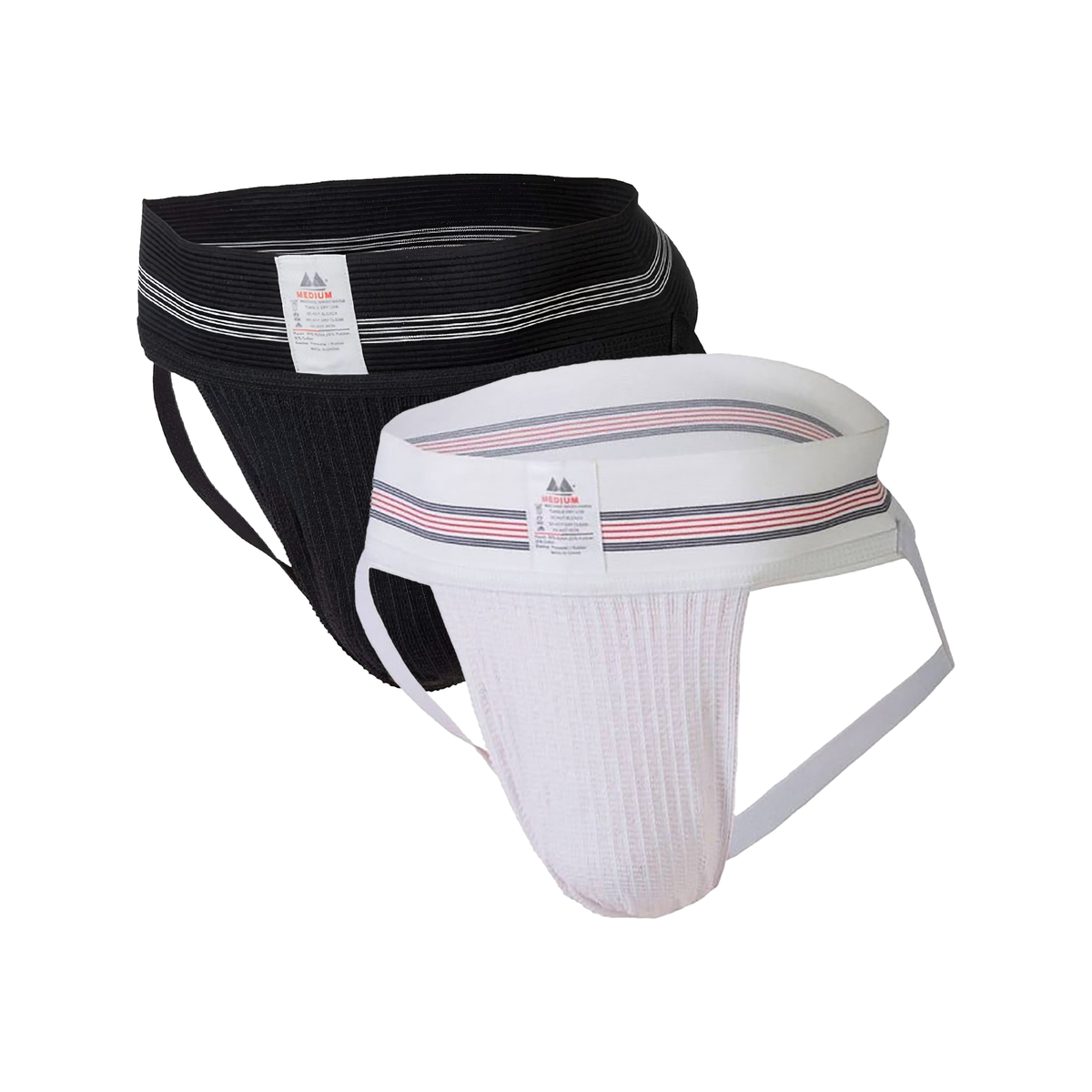 MM Sports The Original No. 10 Jockstrap 3 inch Multipack 1x Black + 1x White