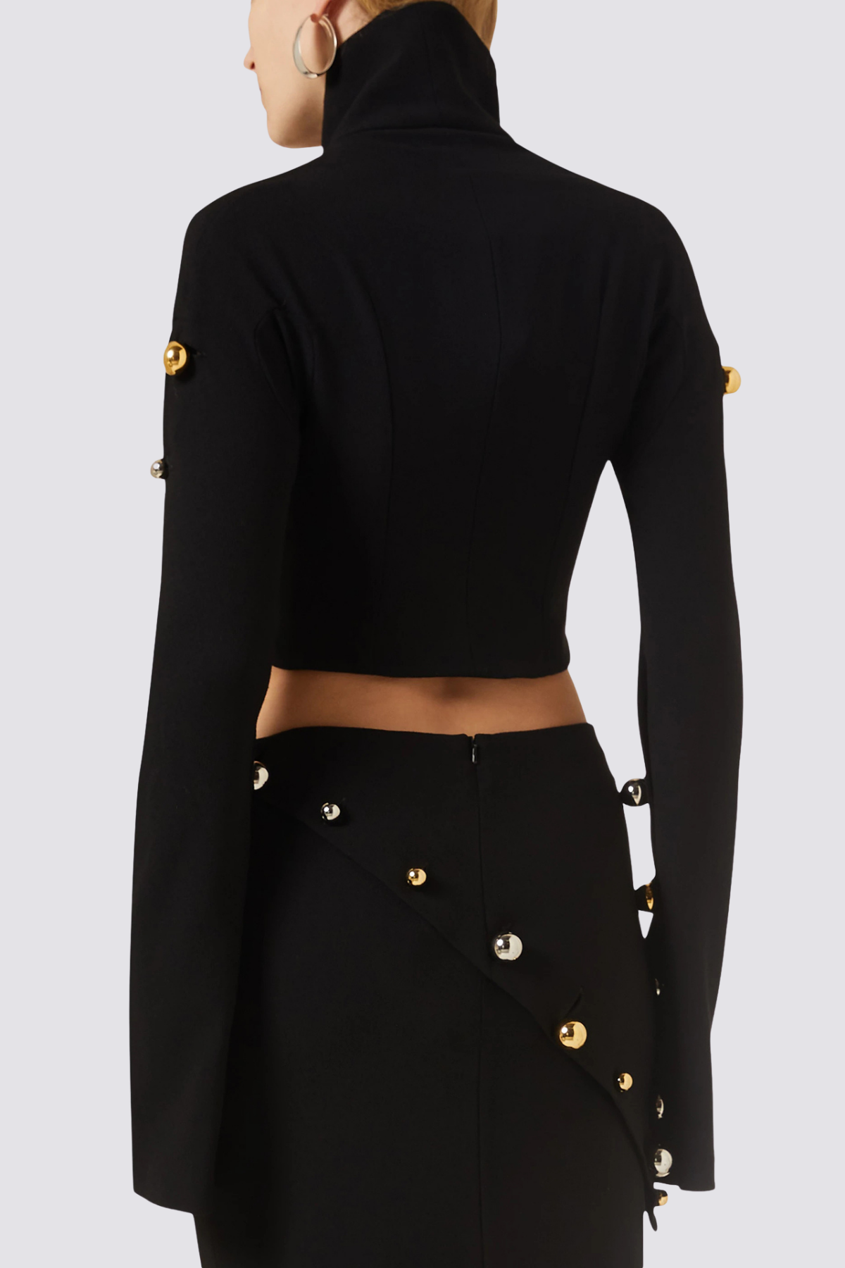 Murk Wrap Long Sleeve Button Skirt Set