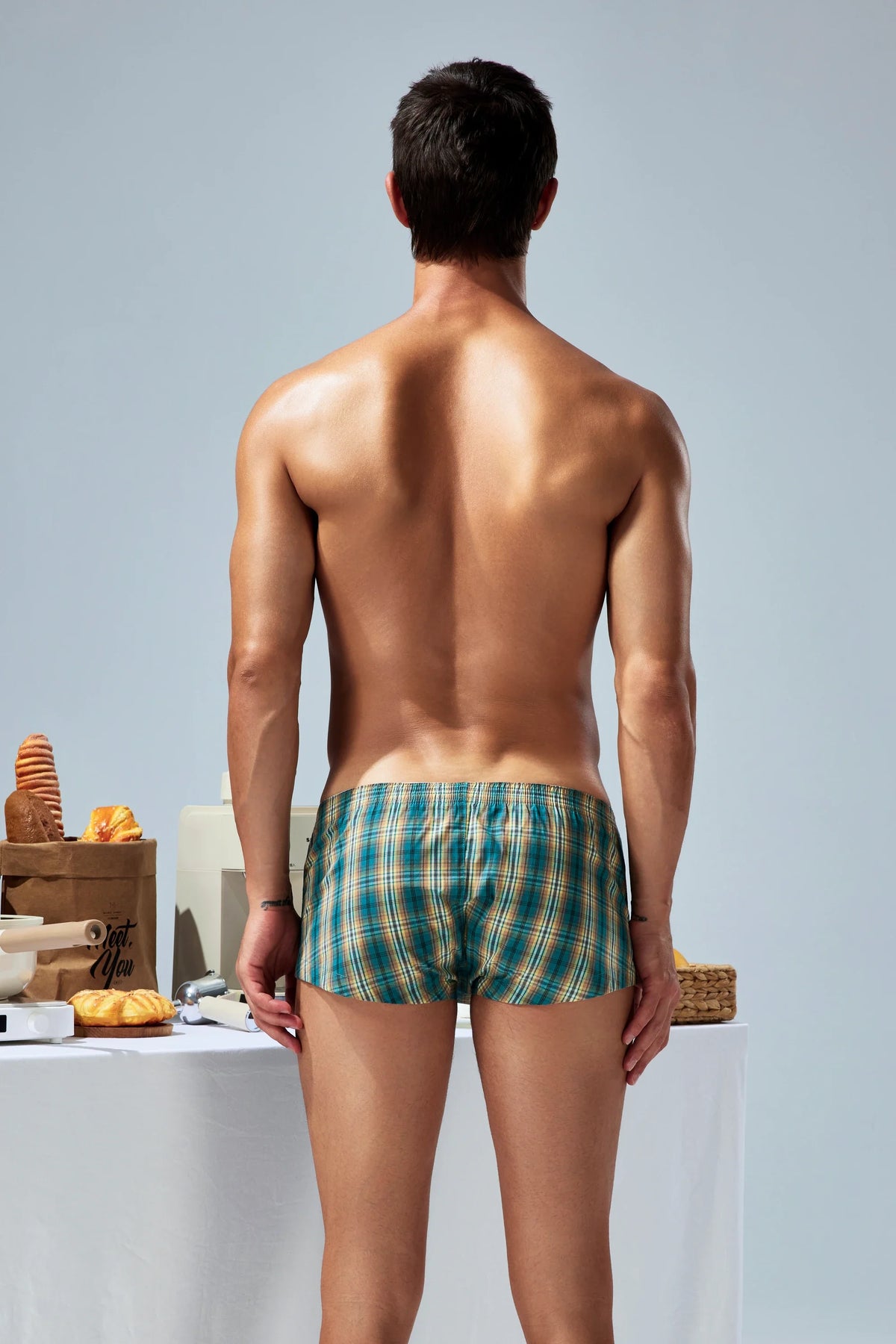 Men’s Cotton Plaid Boxer Shorts