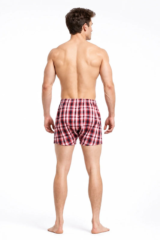 Men's Cotton Plaid Boxer Shorts