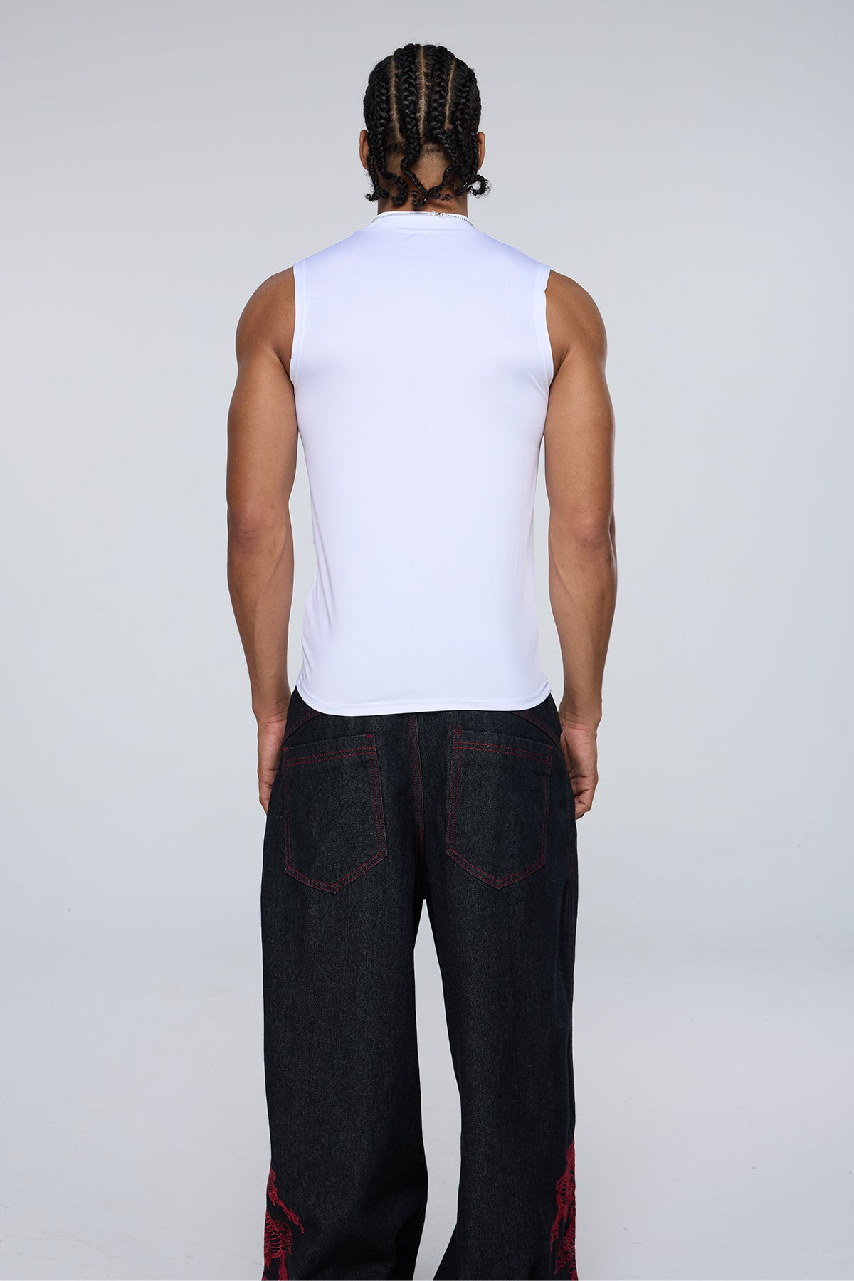 Neutral Obsidian Sleeveless Top White
