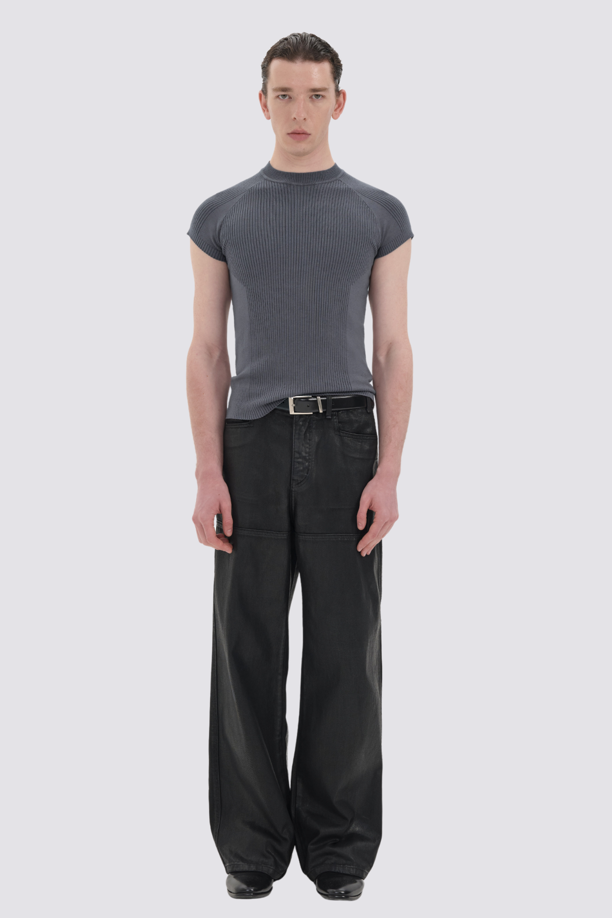 Neutral Void Stripe T-Shirt Grey