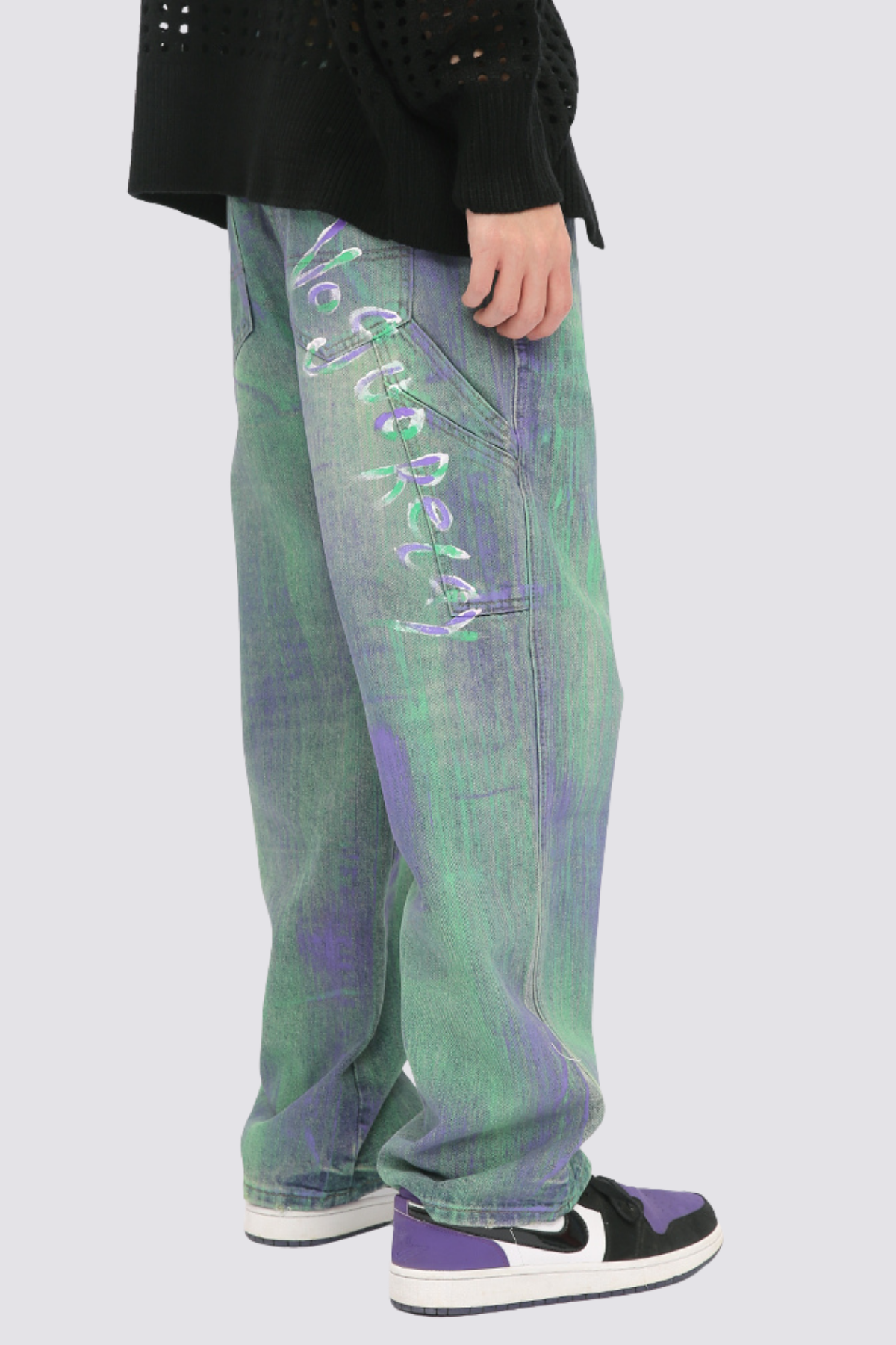 Night Flow Straight Graffiti Jeans