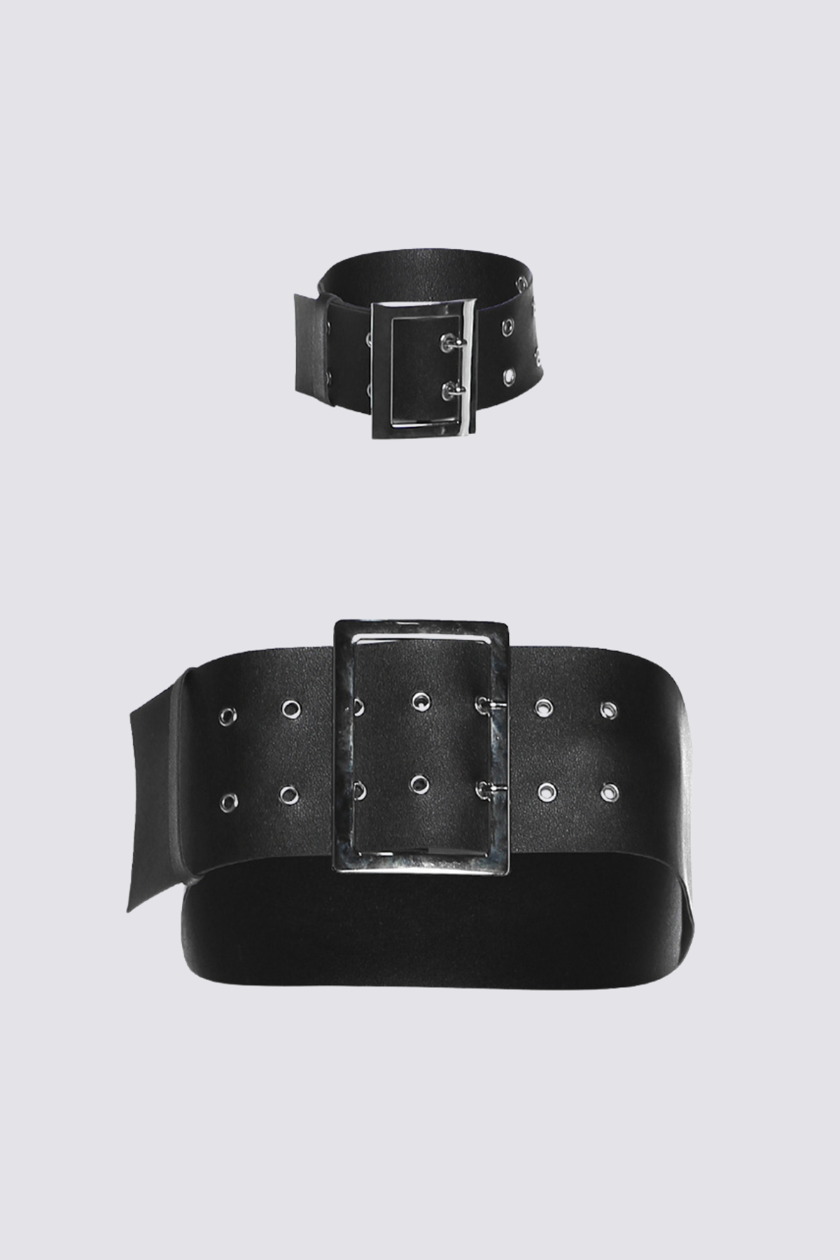 Night Lock Leather Buckle Tube Top With Choker