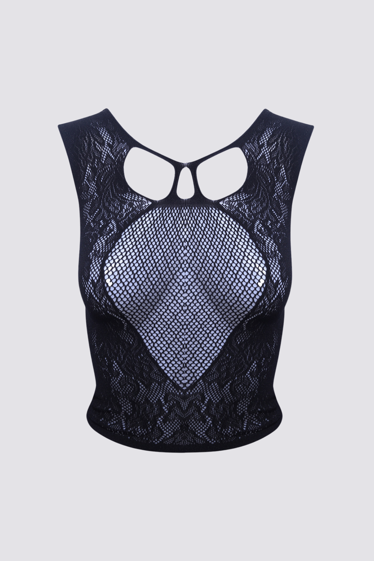 Night Sheet Lace Up Cutout Crop Top