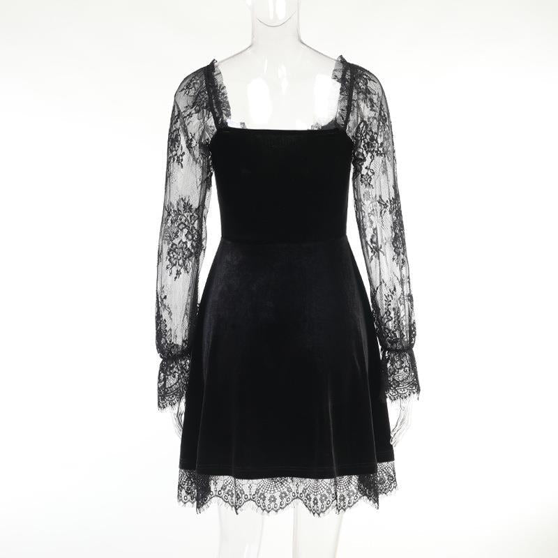 Gothic Lace Ruffle Dress