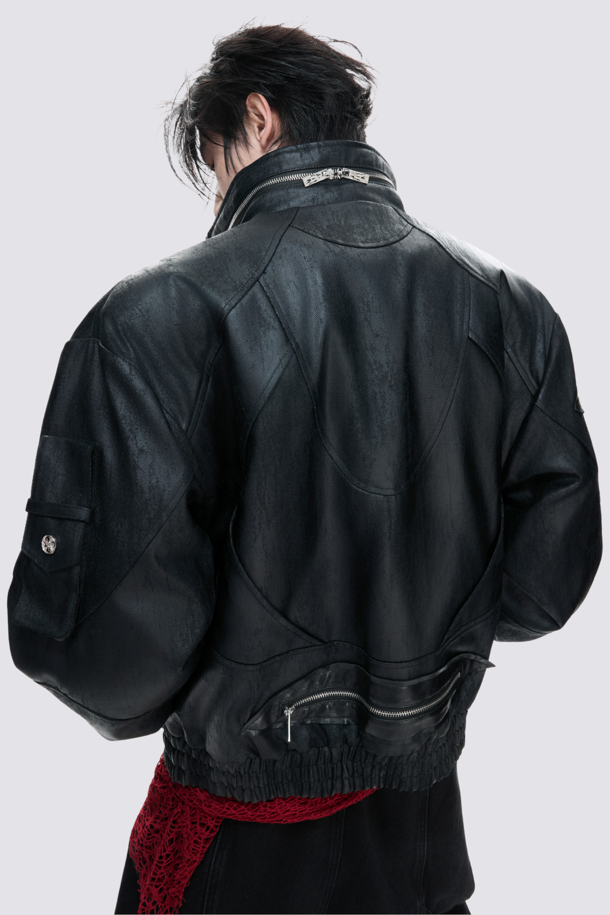 Onyx Lock Deconstructed Leather Jacket