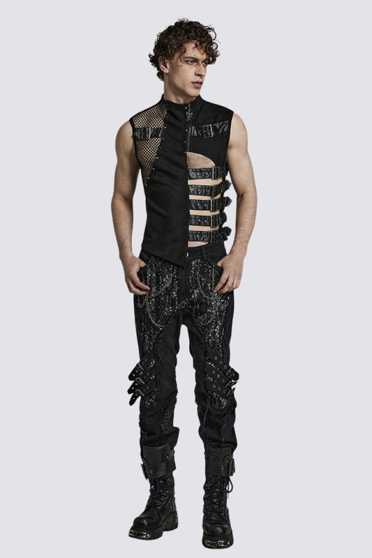 Phantom Wrap Button Cutout Vest
