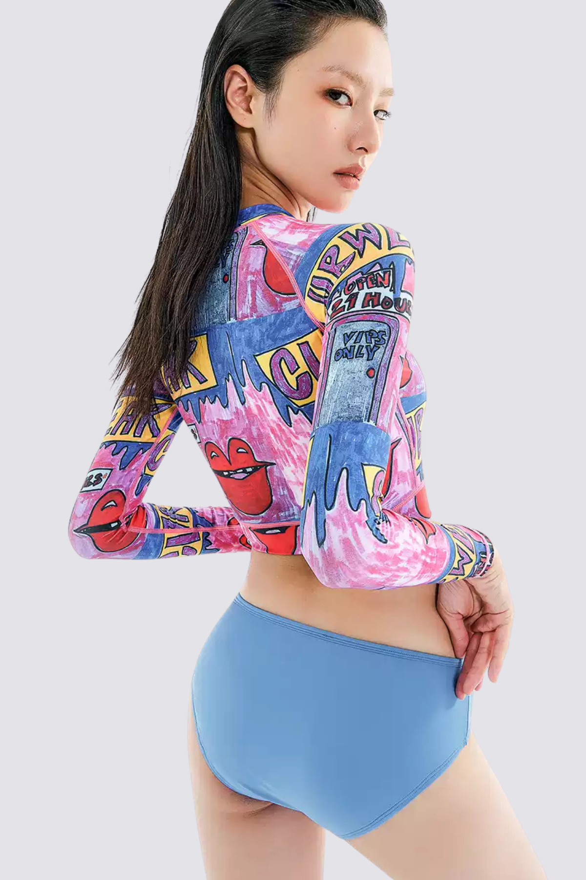 Pink Voltage Graffiti Bodycon Top