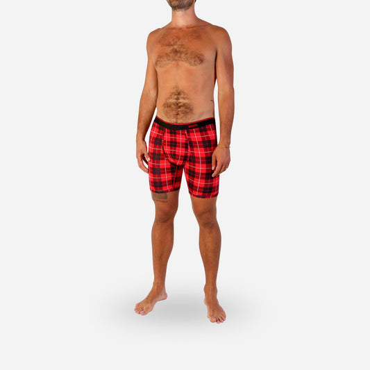 MENS CLASSIC BOXER BRIEF 2-PACK: CRIMSON/FIRESIDE RED
