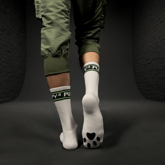 PUPPY SOCKS WHT/LIME