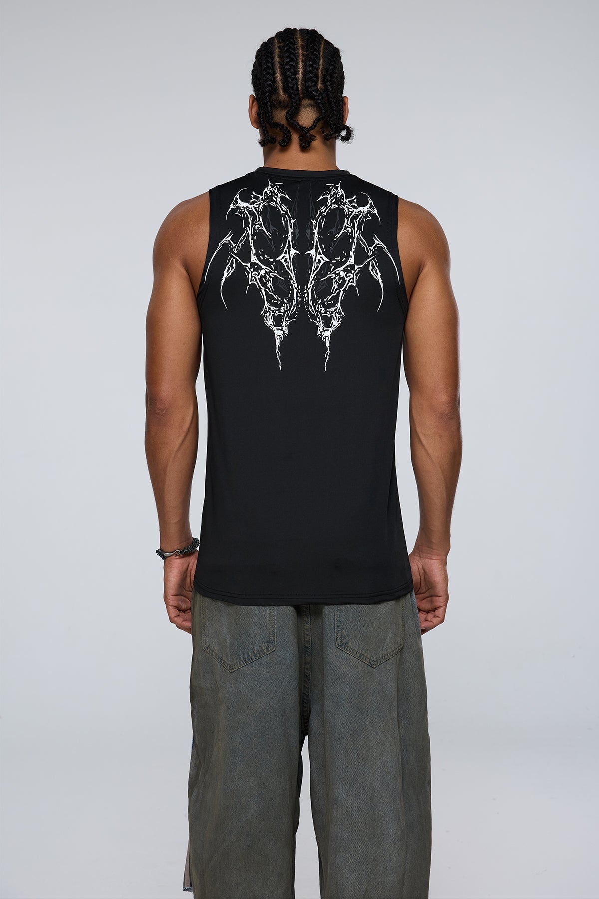Quiet Symbol Print Tank Top Black