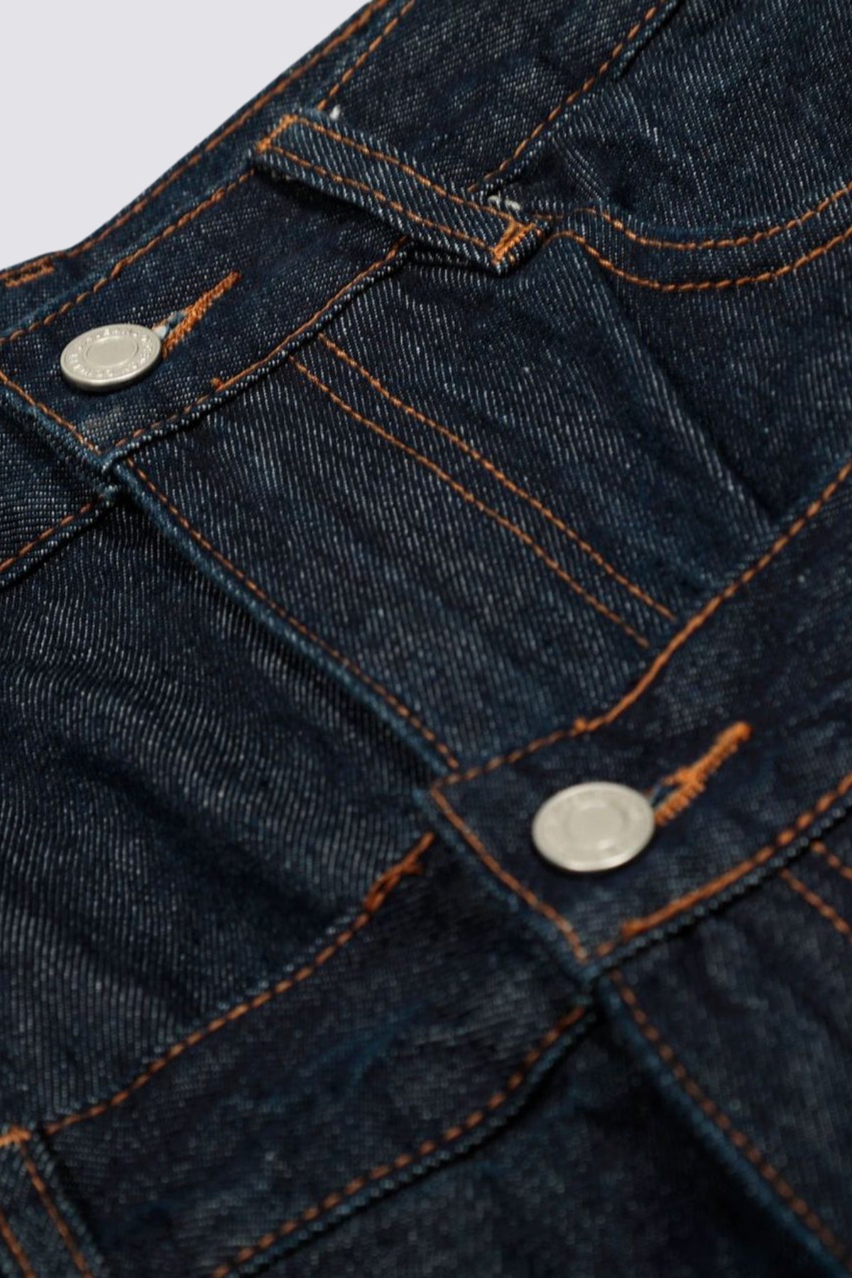 Raw Denim Wide Leg Double Waistband Jeans