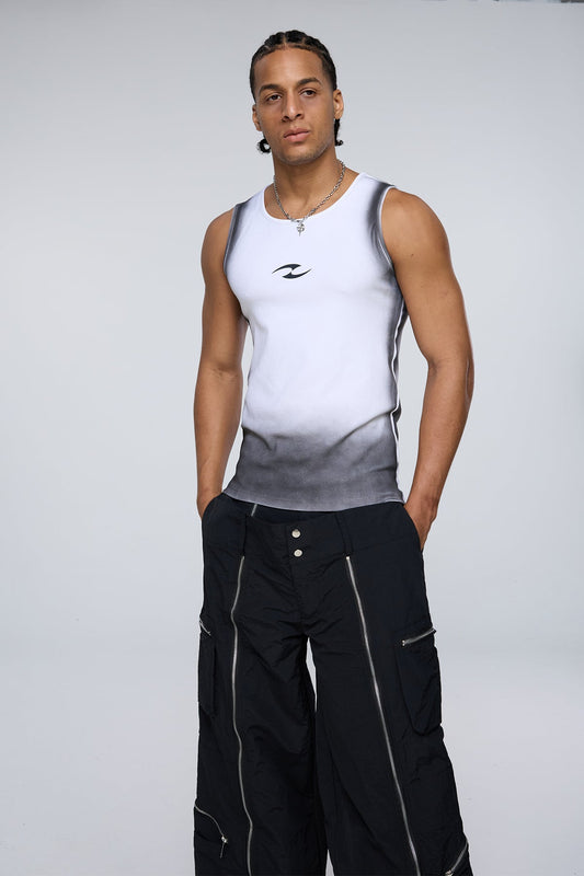 Rigid Chaos Stripe Tank Top White