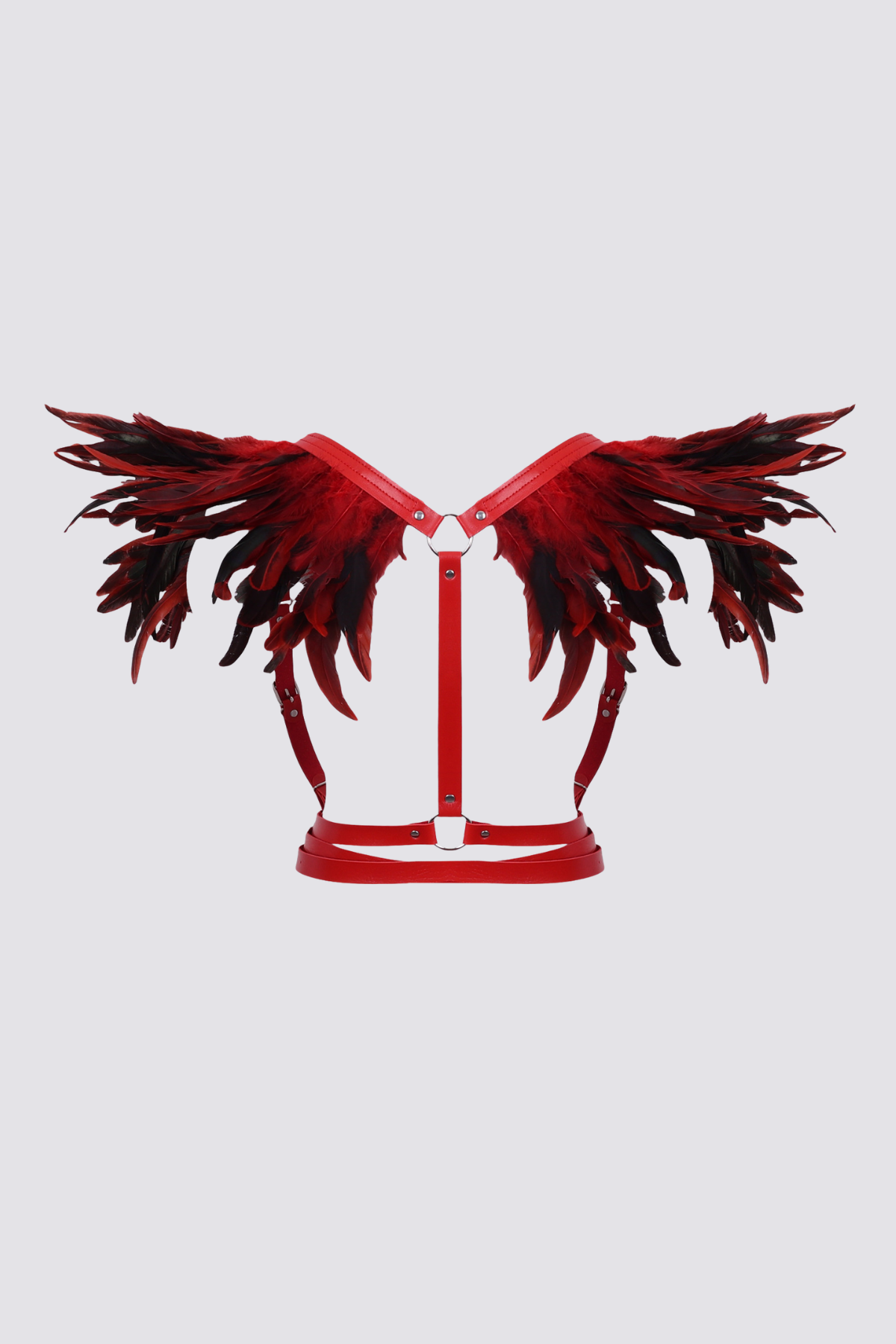 Rigid Seduction Feather Harness Red