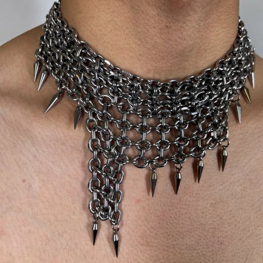 Unisex Punk Studded Multi-Layer Necklace