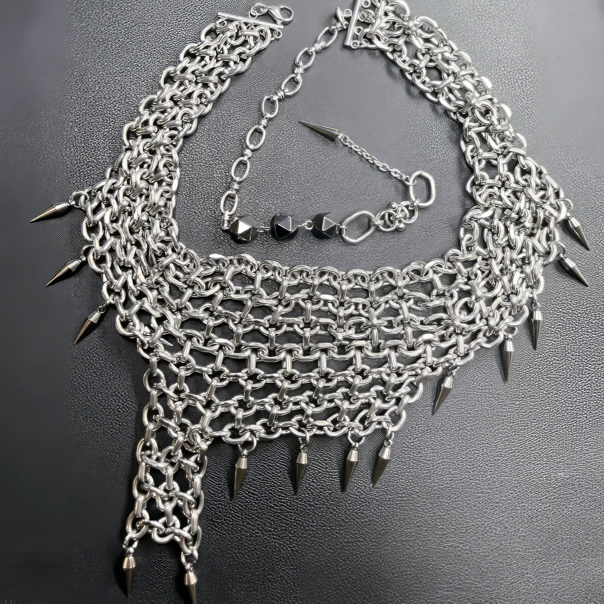 Unisex Punk Studded Multi-Layer Necklace