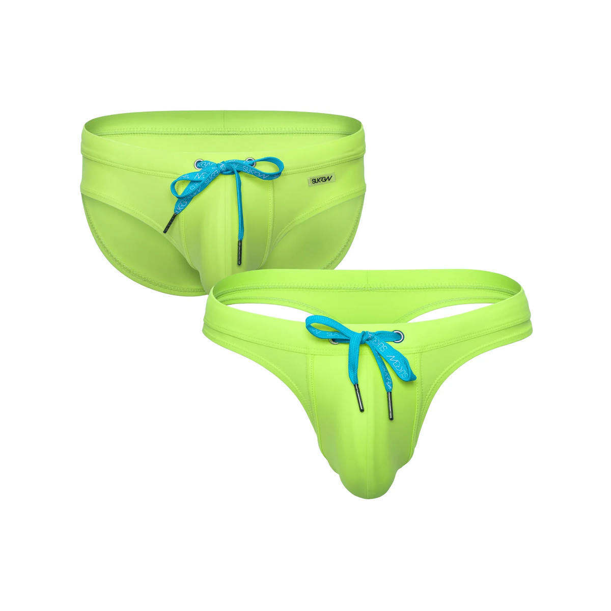 SUKREW Torrent Swim Multipack 1x Brief + 1x Thong Lime