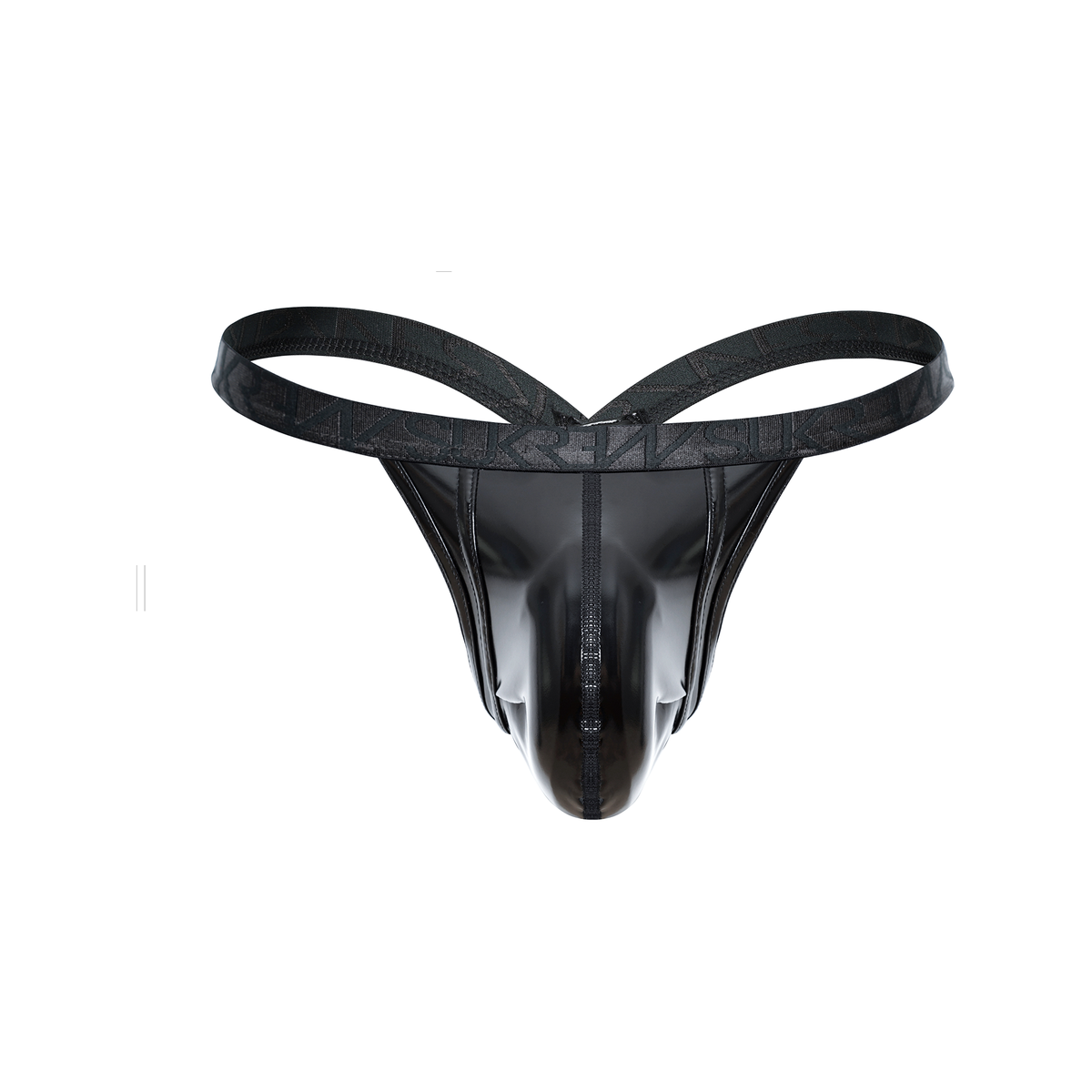 SUKREW FETISH Wet Look Bubble Thong Fetish Black
