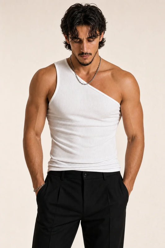 Men’s Asymmetric One-Shoulder Tank Top