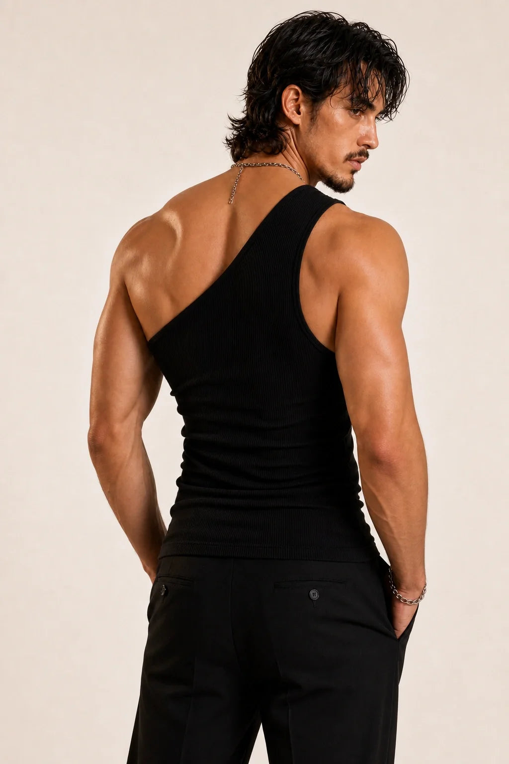 Men’s Asymmetric One-Shoulder Tank Top