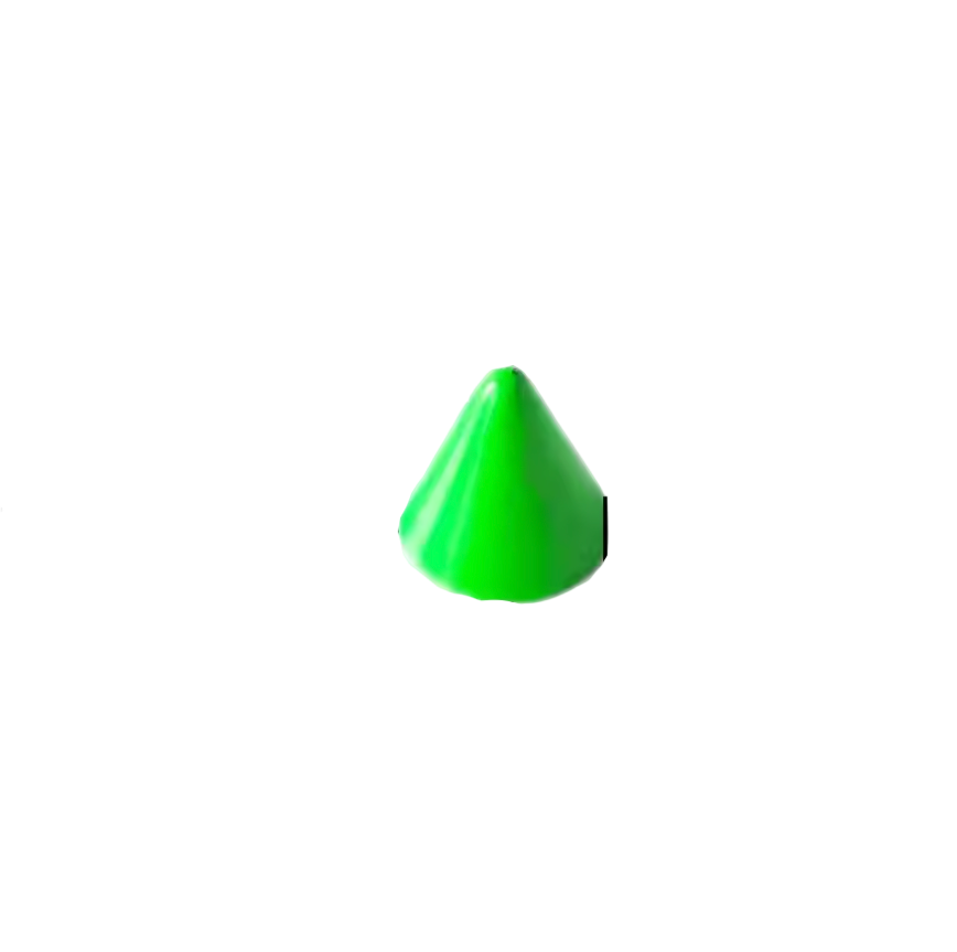 Metal Pup Hood Spikes 10 Pack Lime Green 8x7.5mm