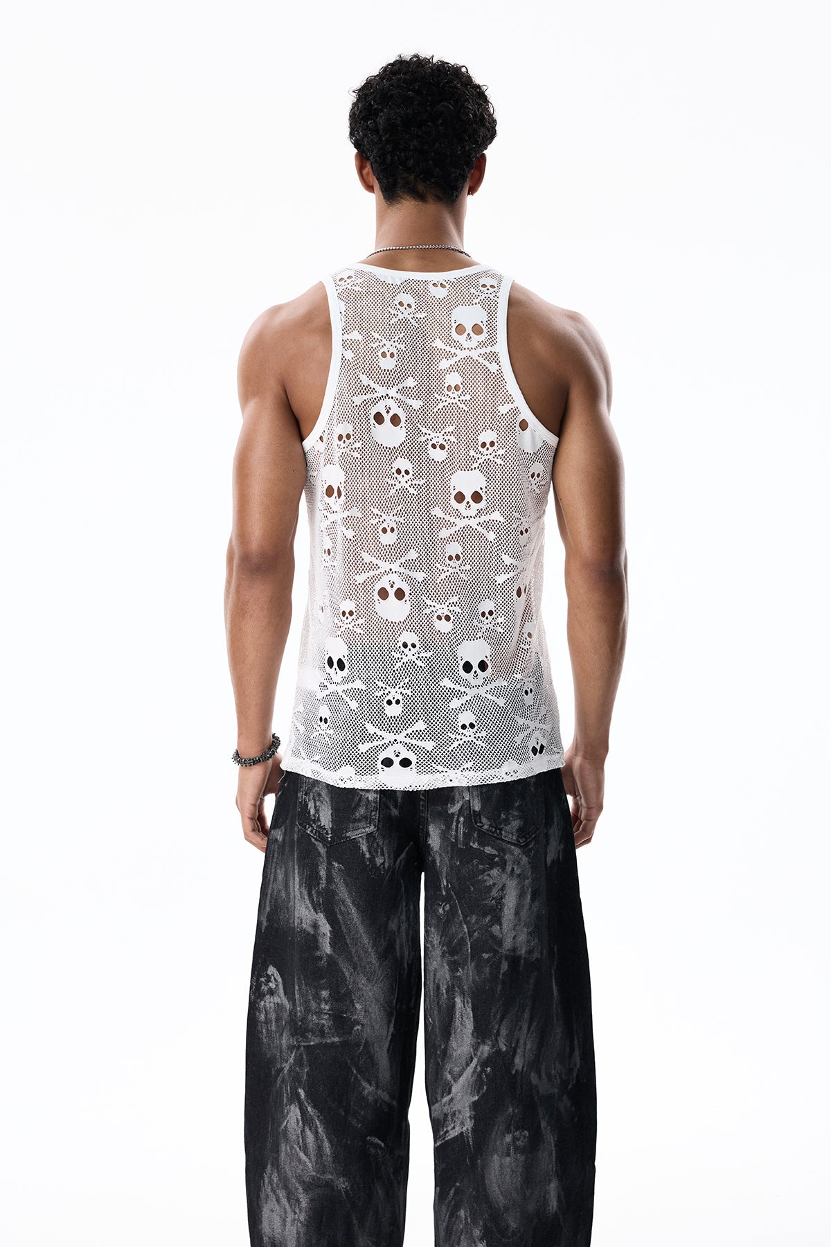 Shadow Thread Skeleton Sleeveless Top