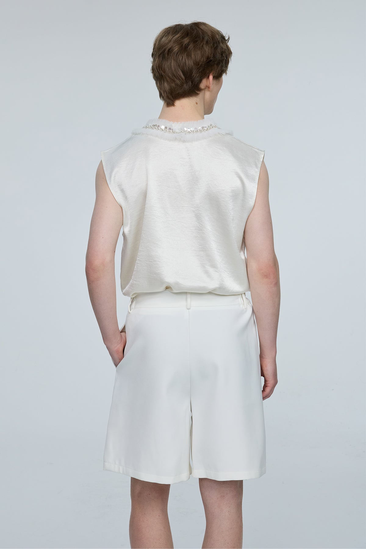 Shimmer Excess Sequin V Neck Sleeveless Top