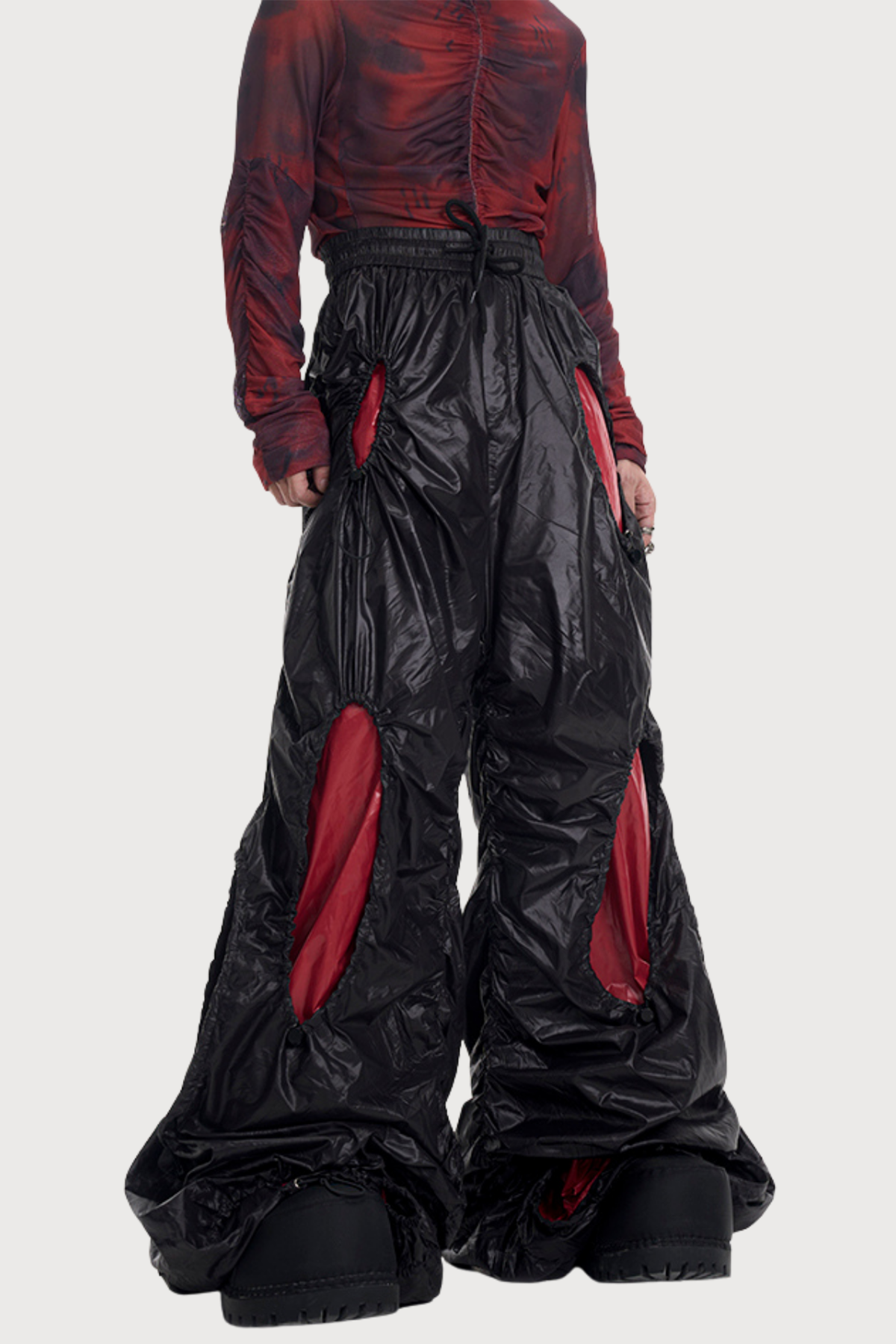 Silent Code Drawstring Wide Leg Pants