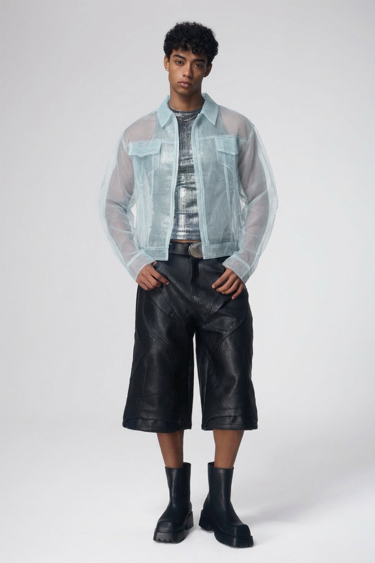 Skin Veil Deconstructed Jacket Blue