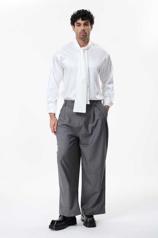 Smoky Wrap Tie Long Sleeve Shirt