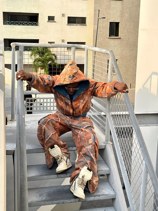 Wasteland Mud-Dyed Layered Wide-Leg Jeans