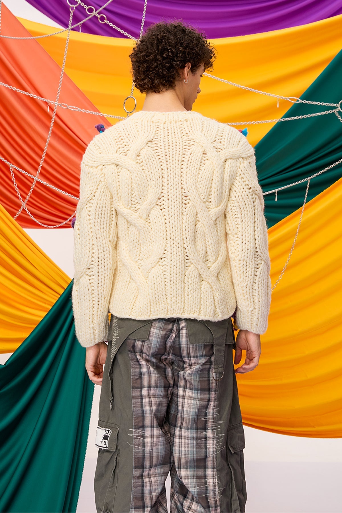 Soft Framework Knit Fringe Long Sleeve Top