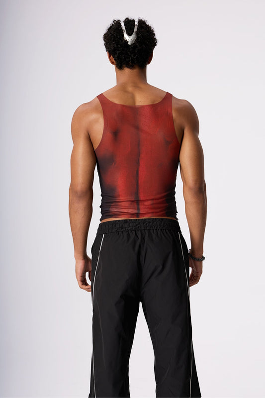 Soft Light Mesh Print Top