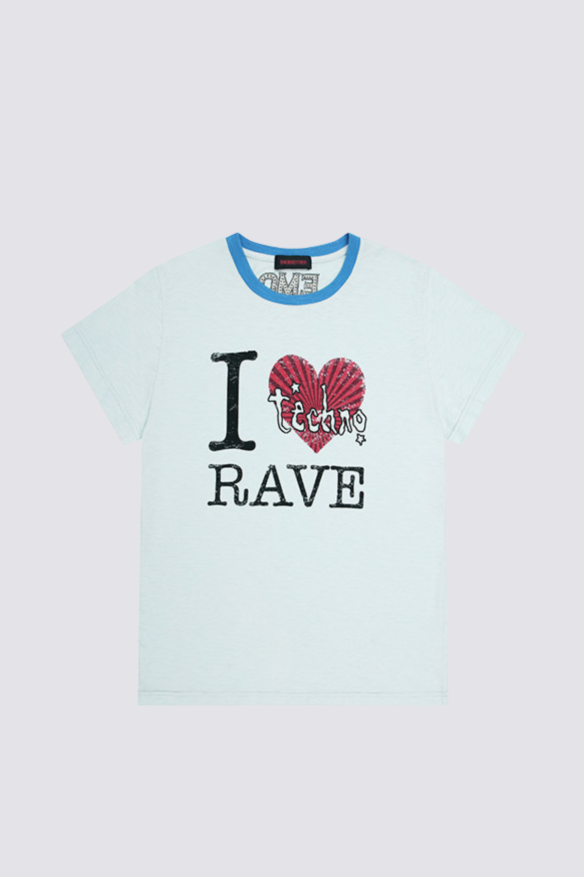 Solid Sketch Print T-Shirt Blue