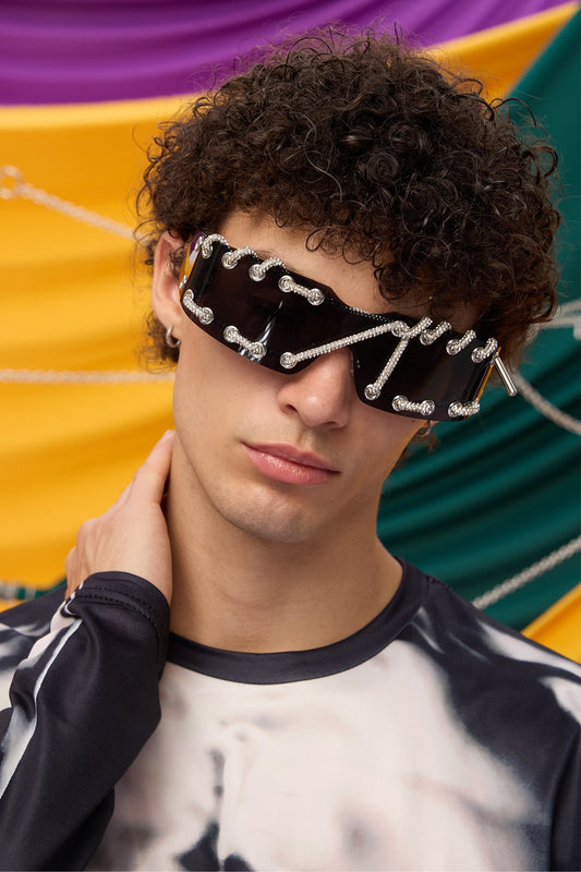 Stark Vision Punk Rhinestone Sunglasses