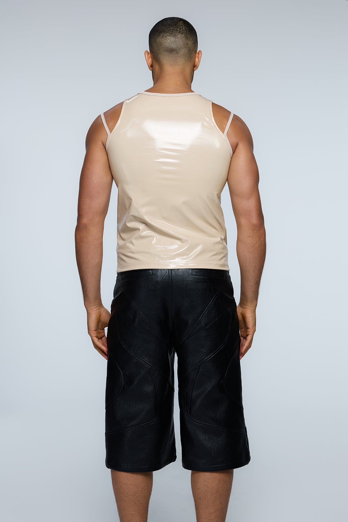 Steel Bind Cutout Latex Tank Top
