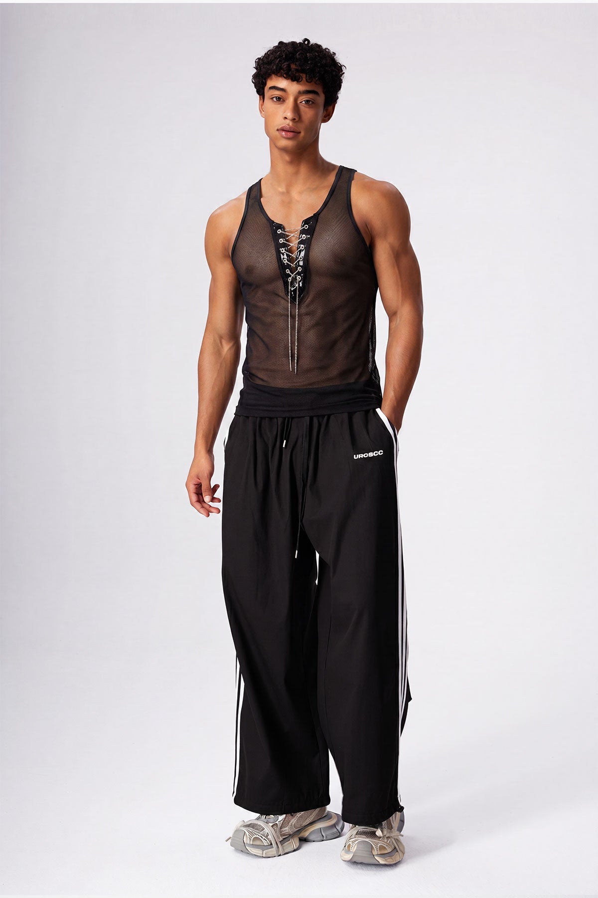 Subtle Reveal Cutout Lace Up Tank Top