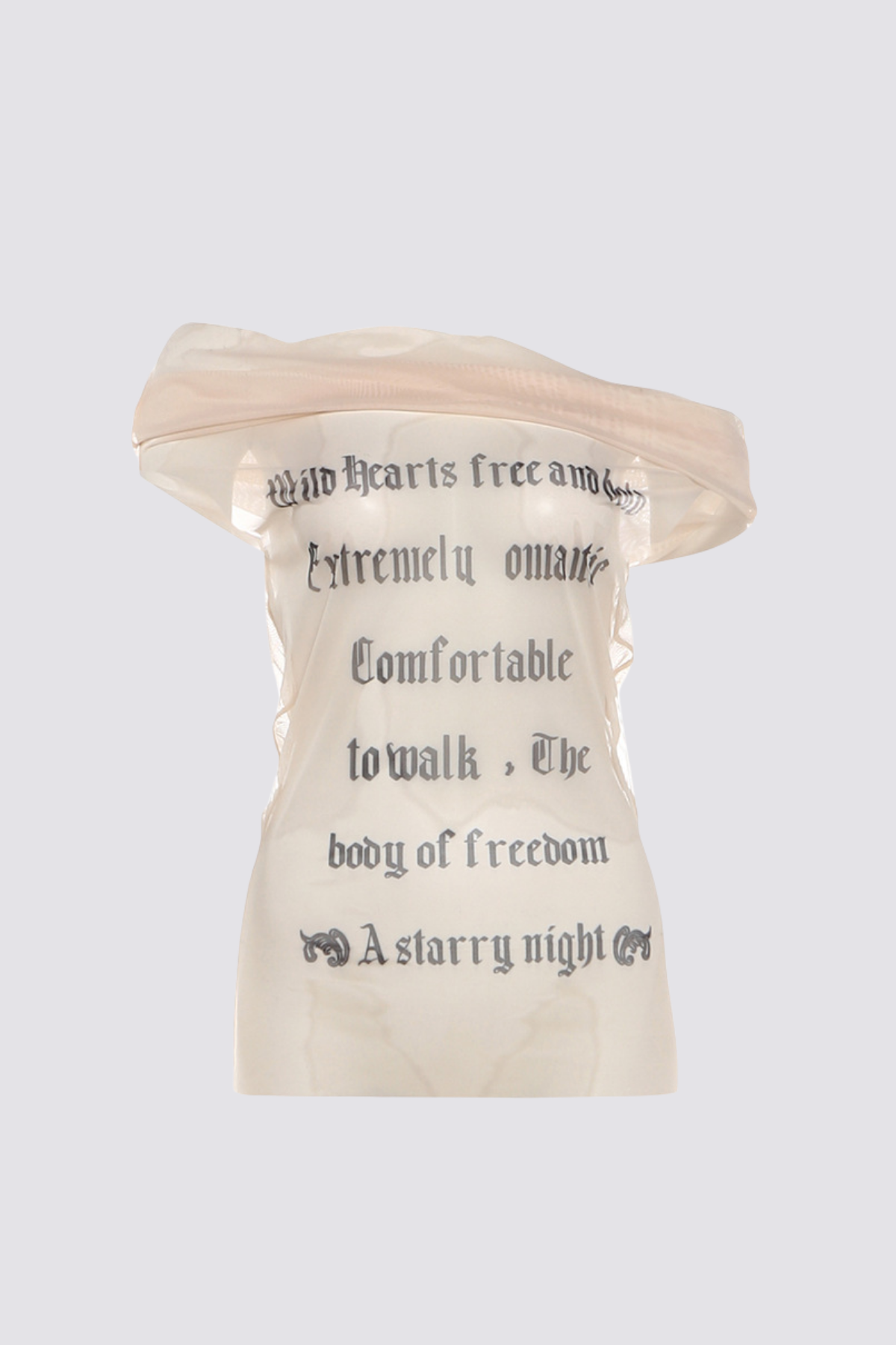 Synth Filter Off Shoulder Mesh Print Top