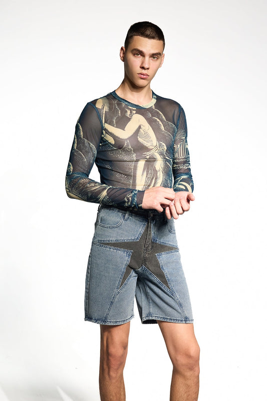 Twin Shade Abstract Mesh Top