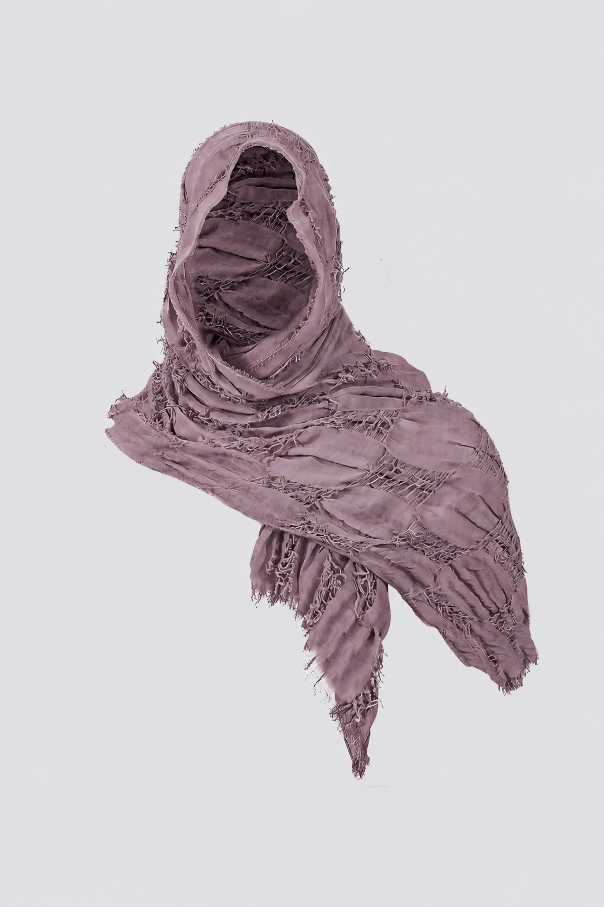 Unmarked Night Distressed Hooded Scarf Set Brown