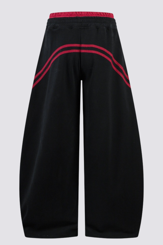 Urban Patina Stripe Barrel Pants In Black