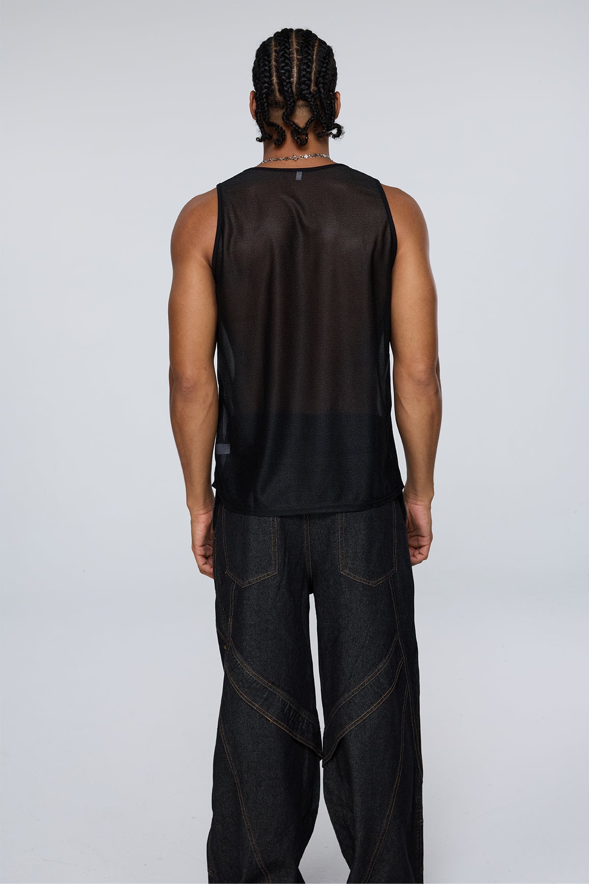 Vector Cell Mesh Tank Top Black