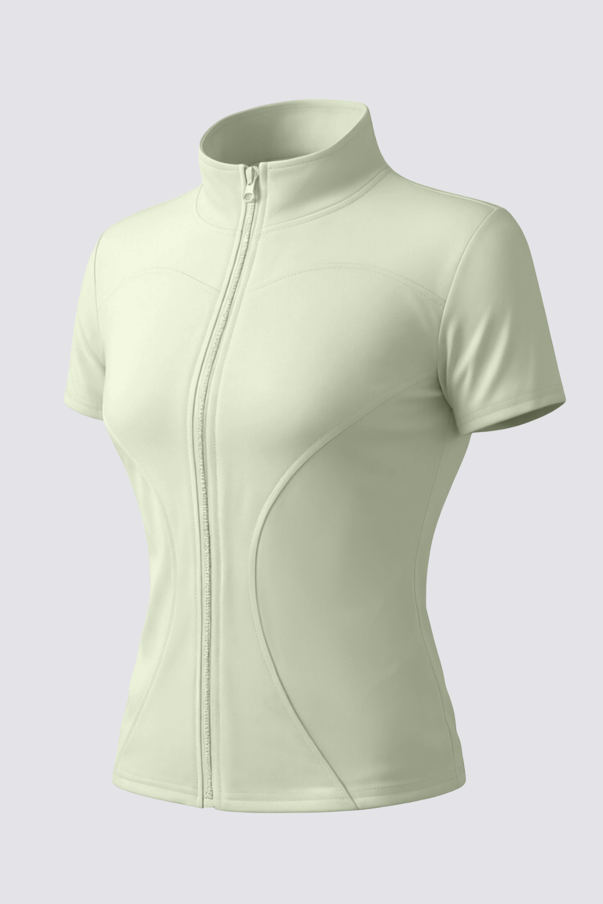 Vector Tier Zipper Short Sleeve Top Green