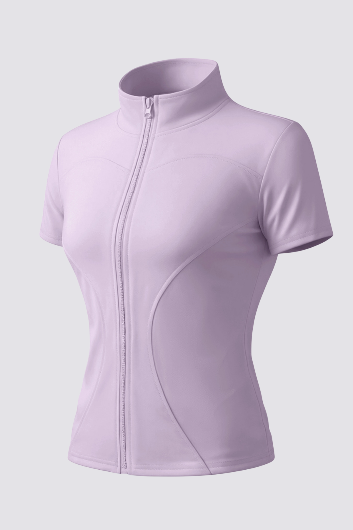 Vector Tier Zipper Short Sleeve Top Purple