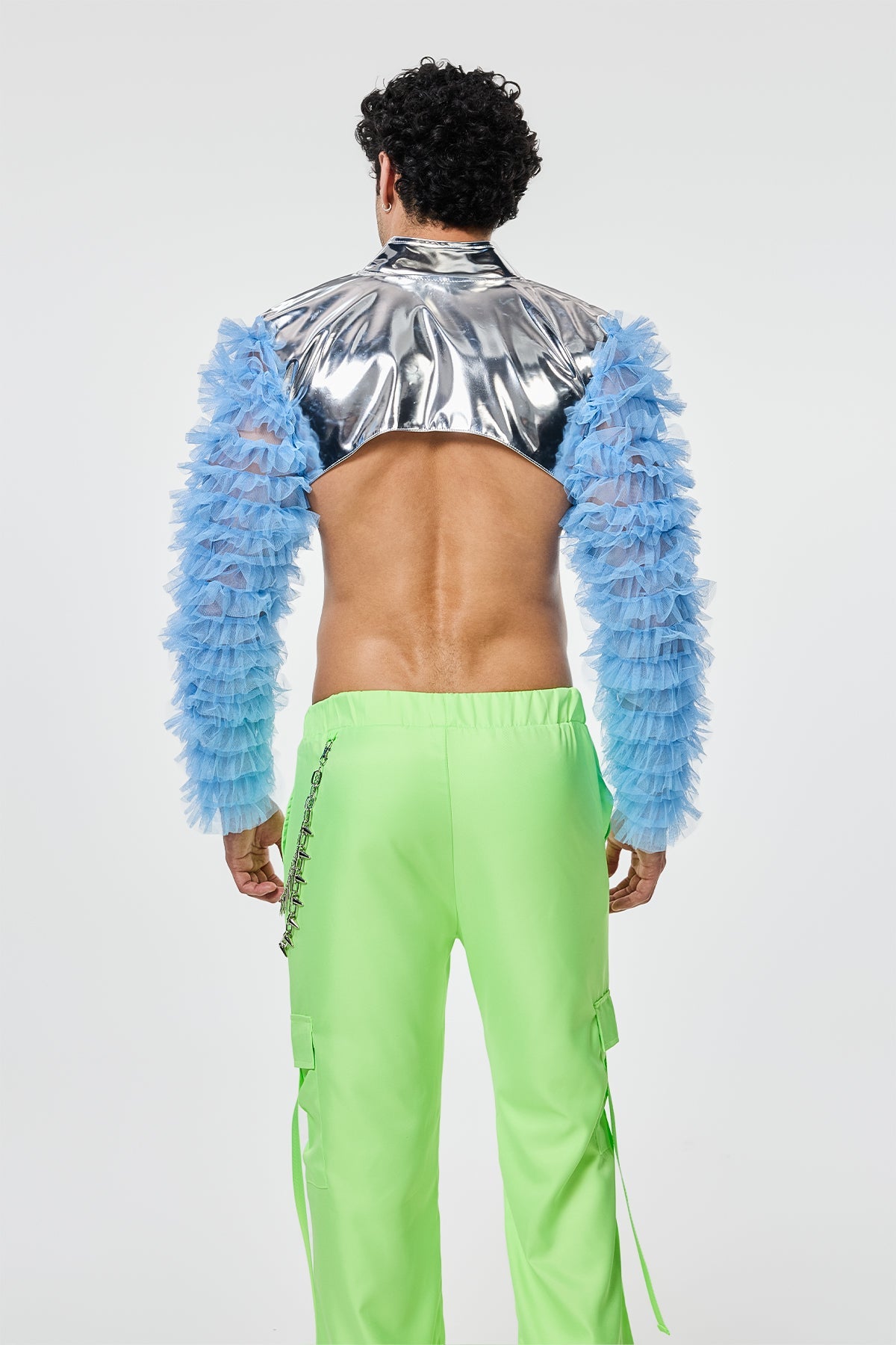 Veil Pulse Long Sleeve Tulle Crop Jacket