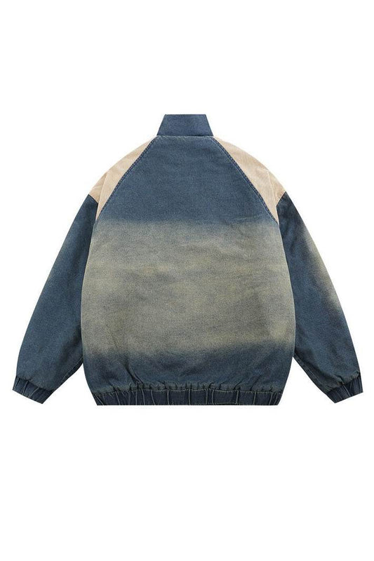 Vintage Embroidered Thickened Denim Jacket