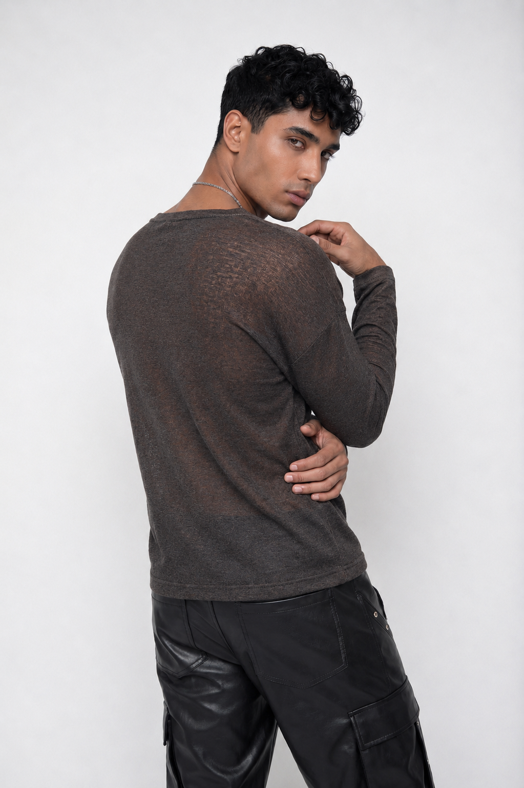Whisper Veil Long Sleeve Mesh Top